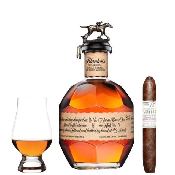 Gift Set Bundle Blantons Single Barrel Cigar Glencairn