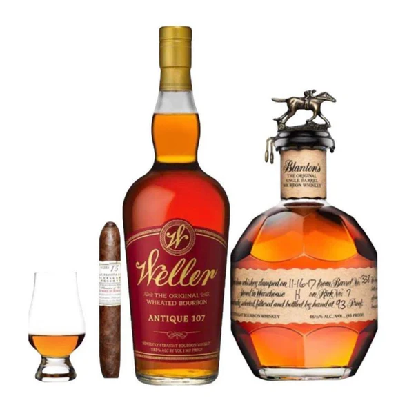 Gift Set Bundle Blantons Weller 107 Combo Cigar Glencairn