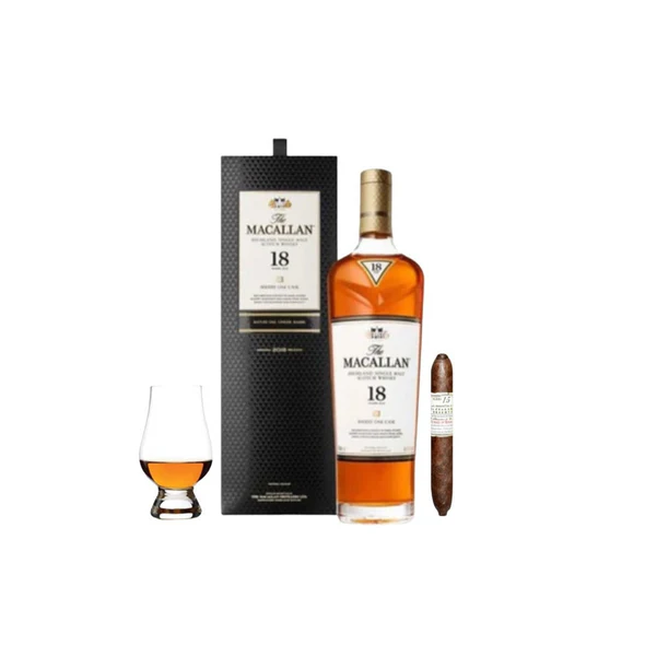 Gift Set Bundle The Macallan 18 Year Cigar Glencairn