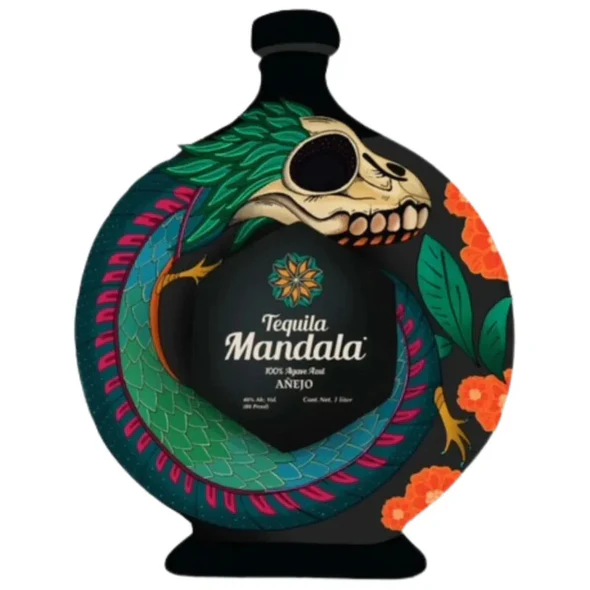 Mandala Ceramic Dia De Los Muertos Anejo Tequila Limited Edition Tequila